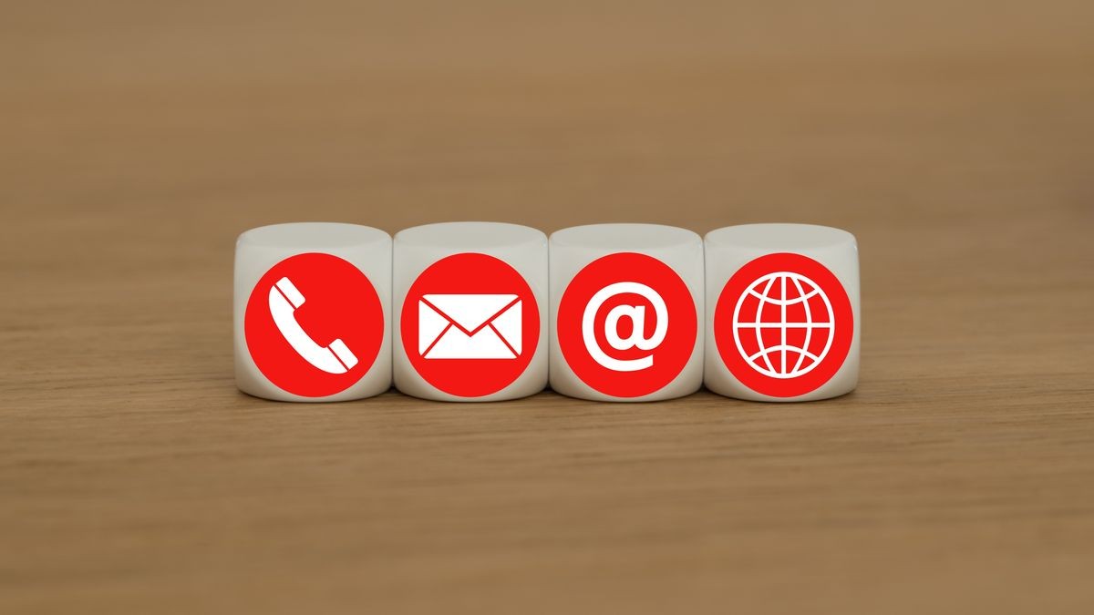 contact us page concept with red icons